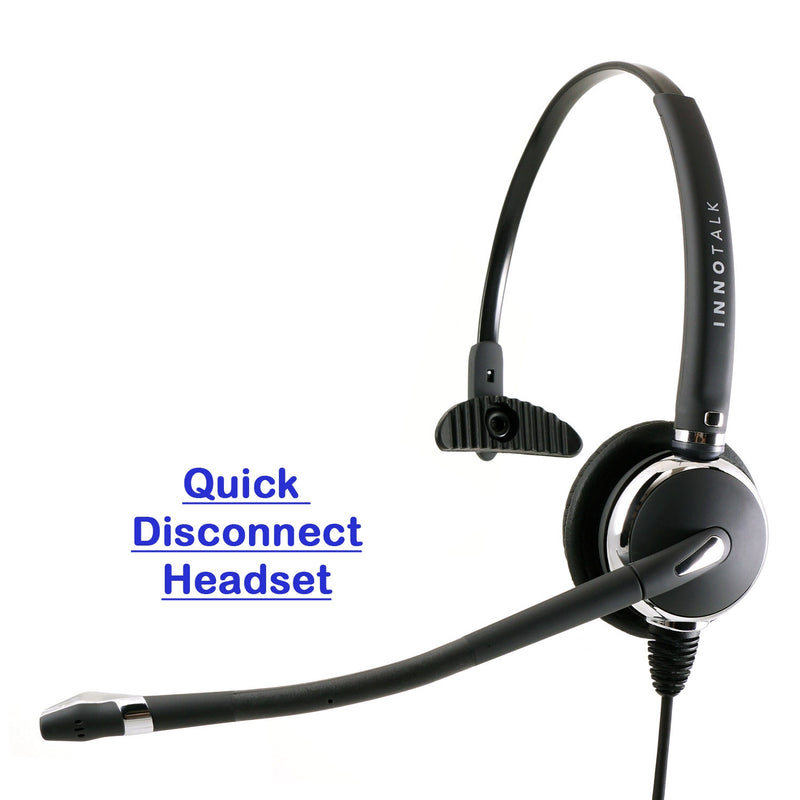 Phone headset - Deluxe Pro Noise Cancelling Mic, Swiveling Shock Protection Speaker Headset in Plantronics Compatible QD