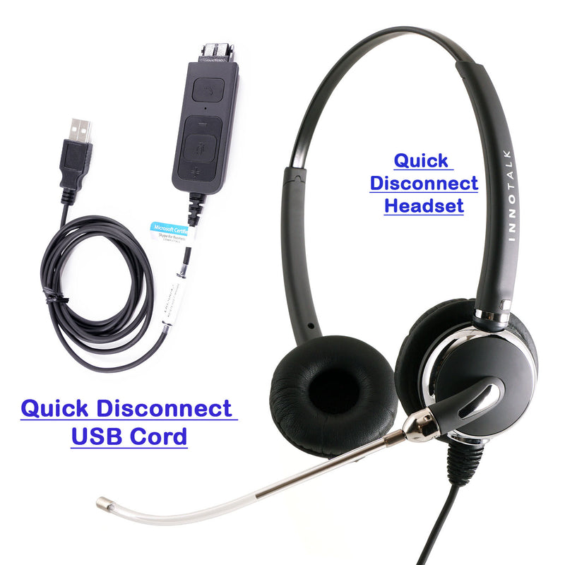 Voice Tube Microphone USB Headset built in GN netcom quick disconnect for Skype, Ms Lync, VoIP software