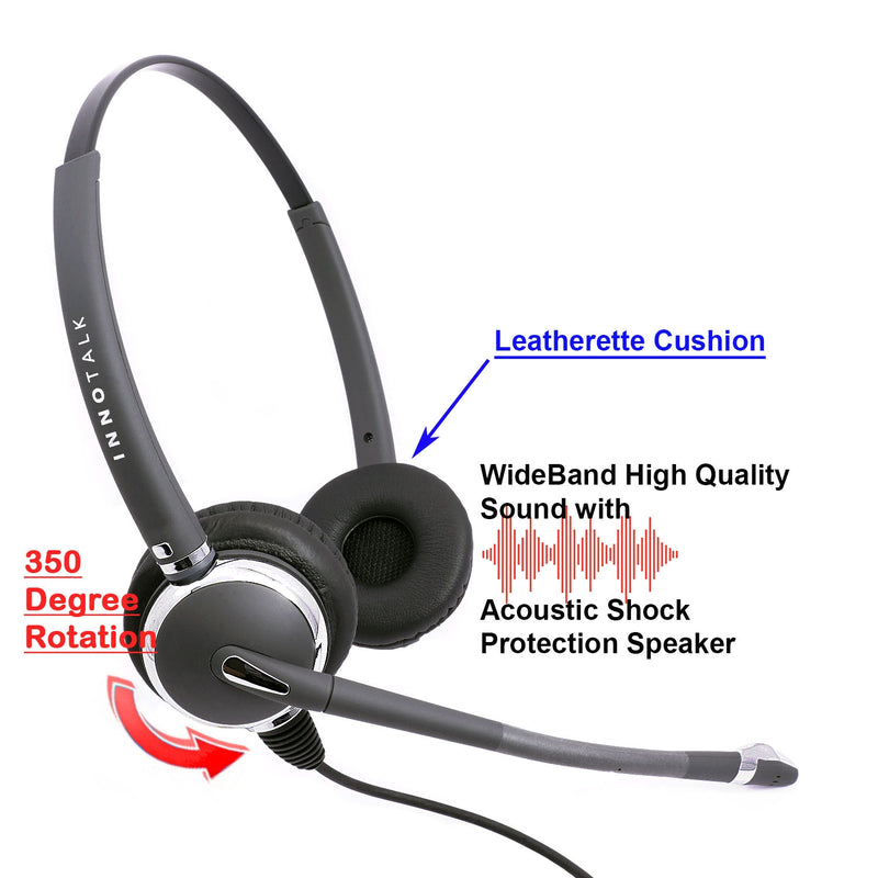 Phone headset - Noise Cancel Microphone Best Professional Binaural Headset built in Plantronics Compatible QD at Noisy Office