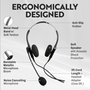 RJ9 Headset Universal - Business Grade Econimic Binaural headset + Universal compatible RJ9 cord built in Plantronics compatible QD