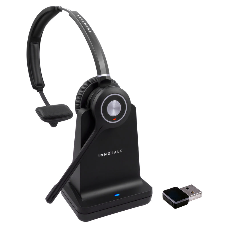 Professional Single Speaker Wireless Bluetooth Headset with Noise Cancel Microphone as Special Phone Call Headset Headphone including USB Dongle for
