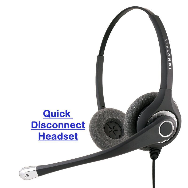 Phone headset for Customer Representative - Super Sonic Pro Binaural Headset in Jabra Compatible QD