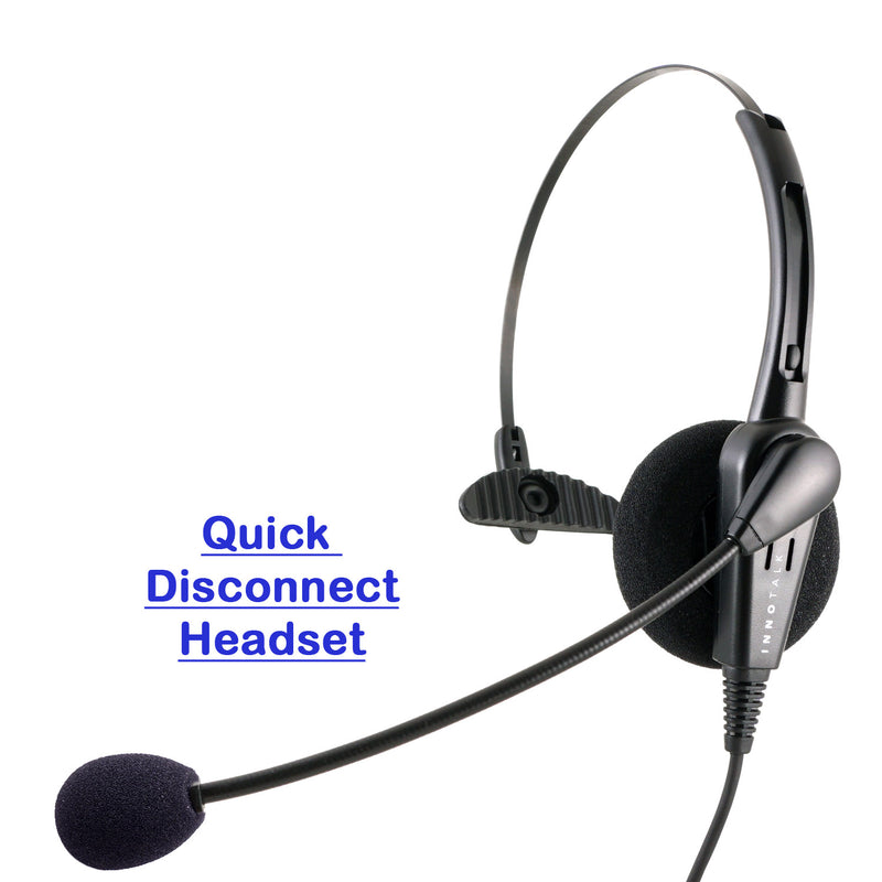 Phone headset - INNOTALK Business Monaural headset built in Jabra Compatible QD for Customer Representative at Office