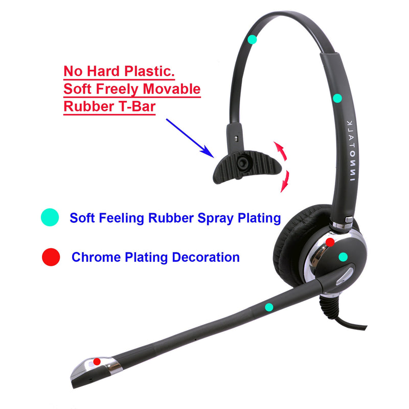 Phone headset - Deluxe Pro Noise Cancelling Mic, Swiveling Shock Protection Speaker Headset in Plantronics Compatible QD