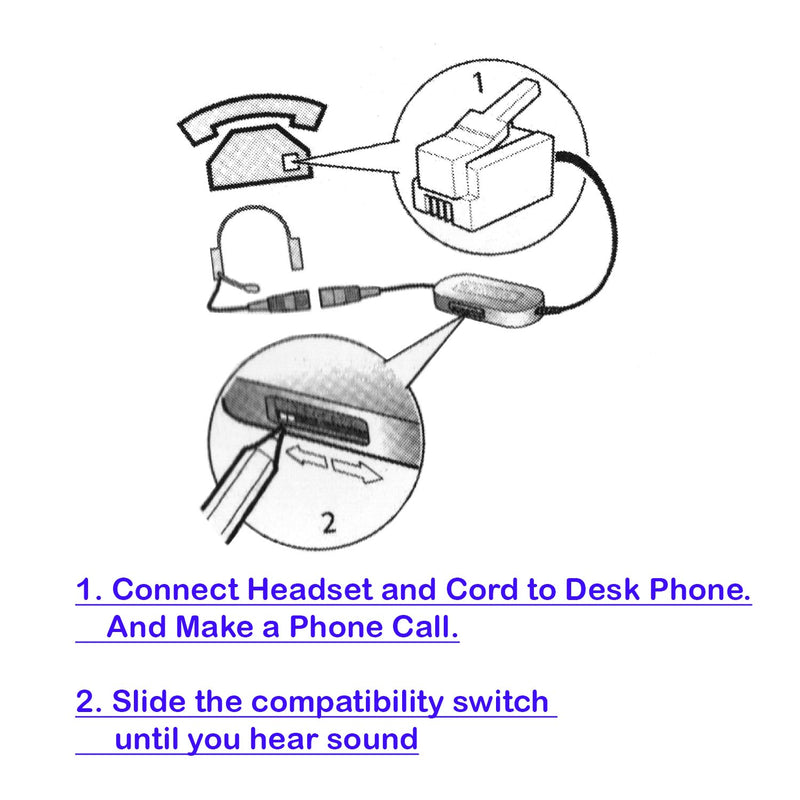 RJ9 Headset Universal - Best Sound Pro Binaural Headset + GN netcom compatible QD Universal RJ9 Headset Cord