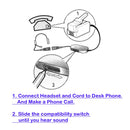 RJ9 Headset Universal - Jabra compatible QD - Professional Economic Binaural headset + Universal Compatibility RJ9 cord