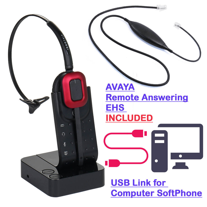 Avaya and Computer Wireless Headset - Work with Most Computer Softphones and Avaya 2420, 4620, 5420, 5620, 5625 Phone
