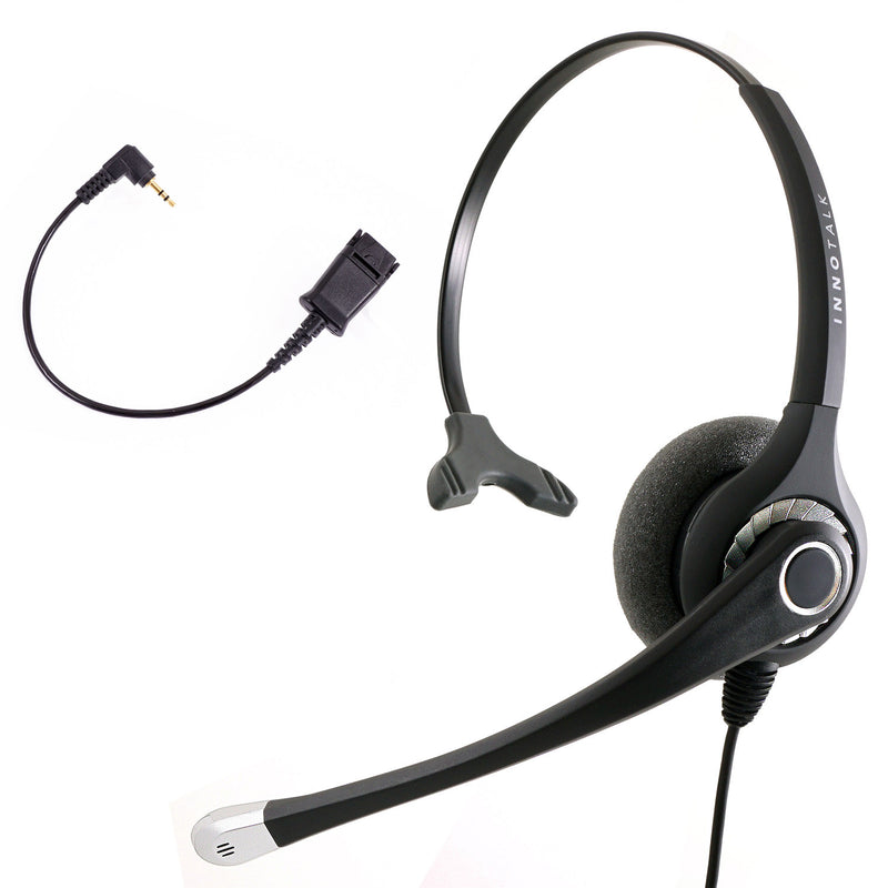 Best Sound 2.5 mm Headset Package - Professional Monaural Headset + 2.5 mm Headset Adapter built in Plantronics Compatible QD