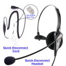 RJ9 Headset Universal - Jabra Compatible QD - Cost Effective Pro Monaural Headset + Universal Compatibility RJ9 cord