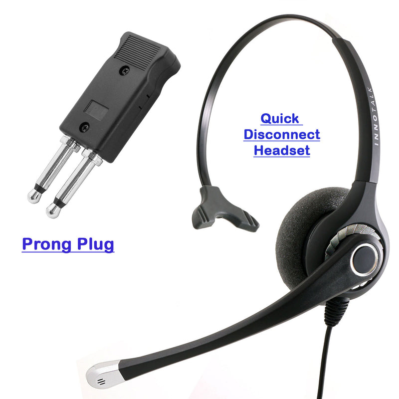 Plug Plug Sound Emphasis Pro Monaural Noice Cancelling Microphone Headset with a Quick Disconnect Cord