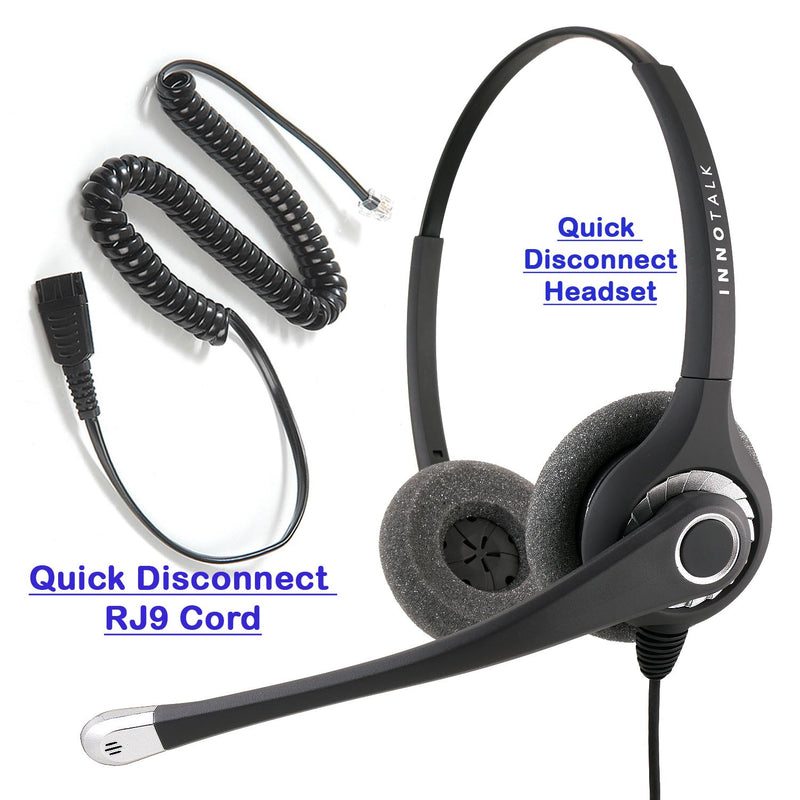 RJ9 headset - Jabra Compatible QD Package - Supersonic Pro Binaural Headset + RJ9 adapter