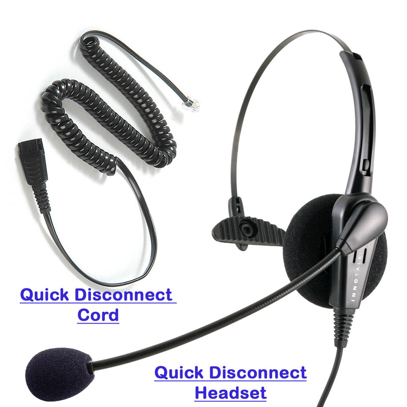 RJ9 headset - Jabra Compatible QD Business Grade Monaural headset + RJ9 modular Headset Adapter for Customer Representative