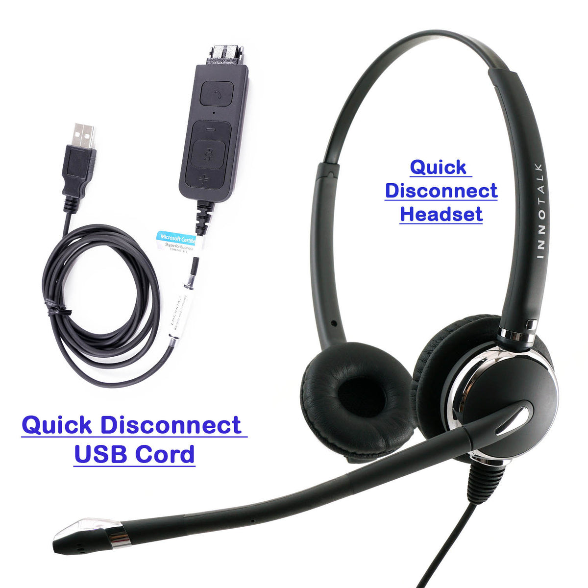 USB Adapter Cable With Volume Control And Mute Functionality (Compatible With Any Jabra QD Headset) And Connects Into A PC, Laptop Or Softphone