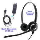 USB Headset Best Computer Headset Plug N Play USB Headset Adapter built in Jabra GN netcom compatible quick disconnect