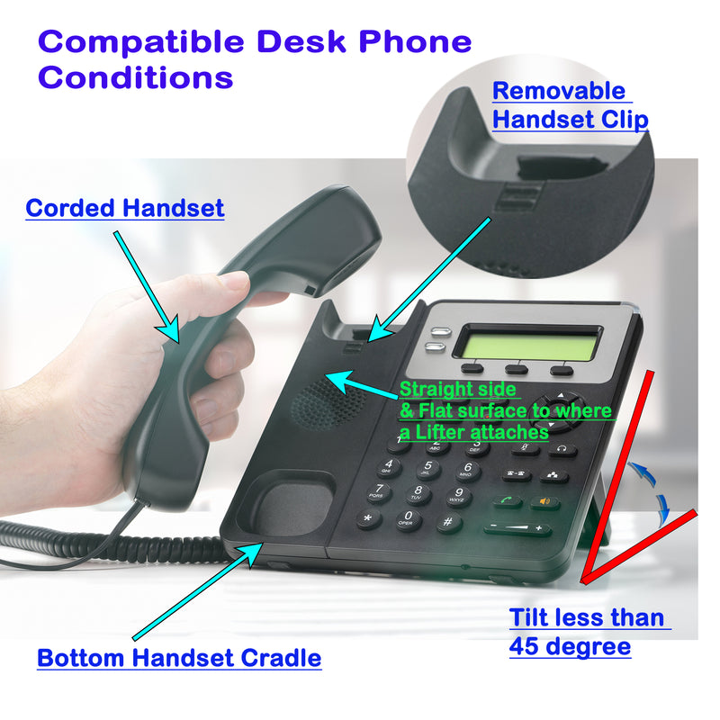Desk Phone Wireless Headset with Remote Answering Handset Lifter for Call Center, Office Phone