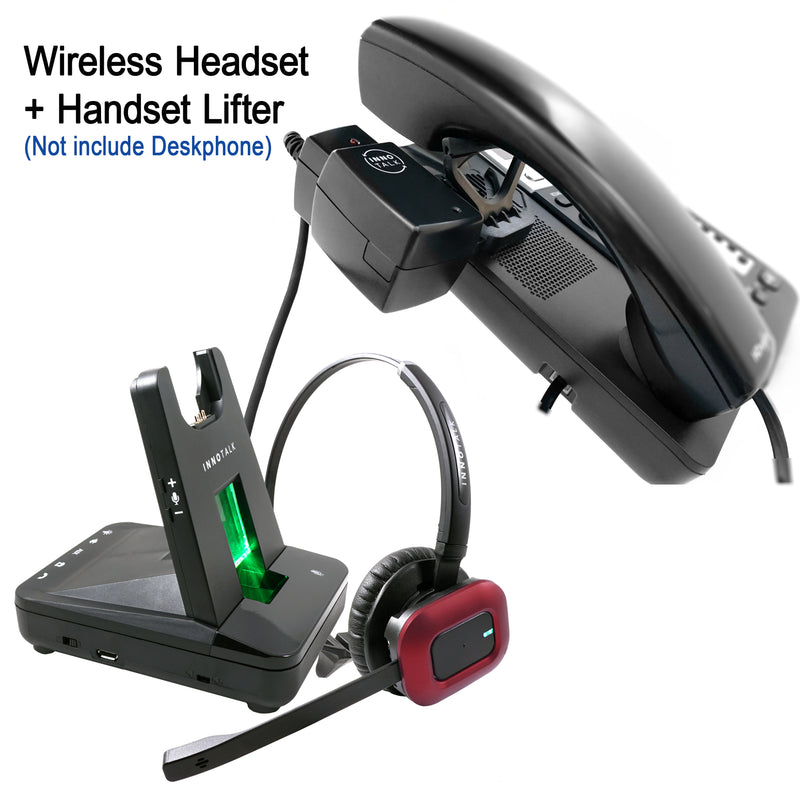 Desk Phone Wireless Headset with Remote Answering Handset Lifter (Explorer)