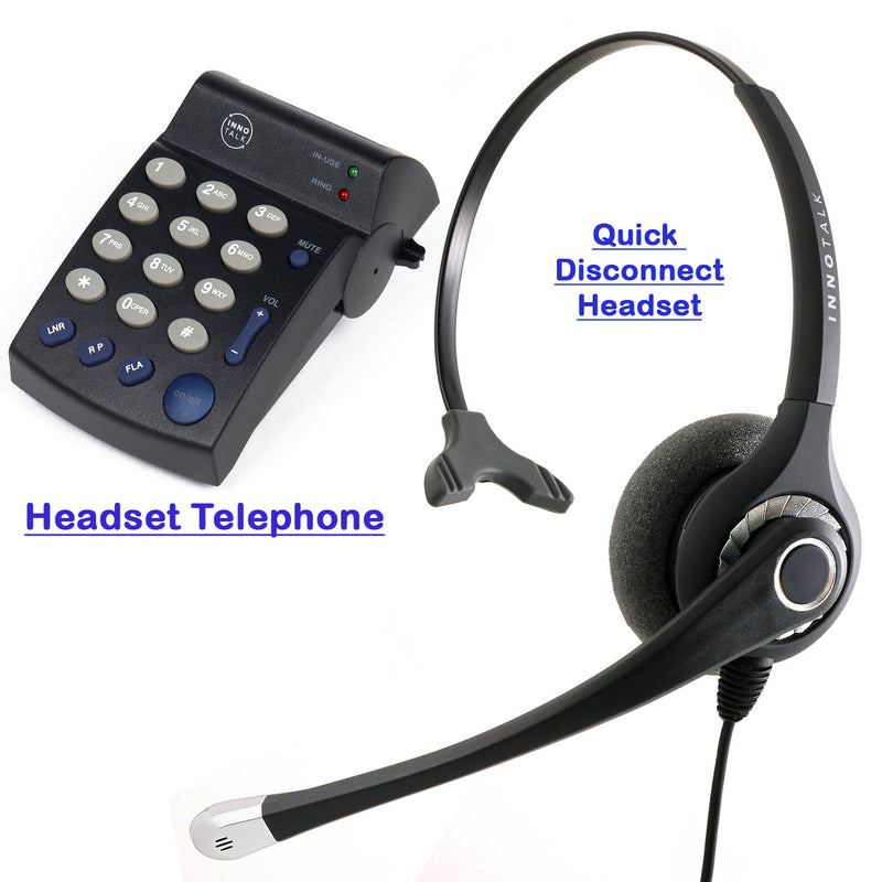 Headset Telephone System - Sound Enhanced Monaural Phone Headset + Headset Telephone for Call Center - Compare Plantronice Headset Telephone