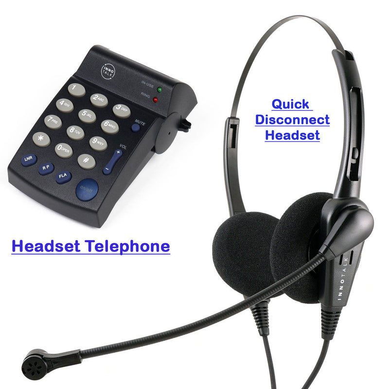 Headset Telephone Package - Business Pro Binaural Headset and Featured Headset Telephone - Compare Plantronics