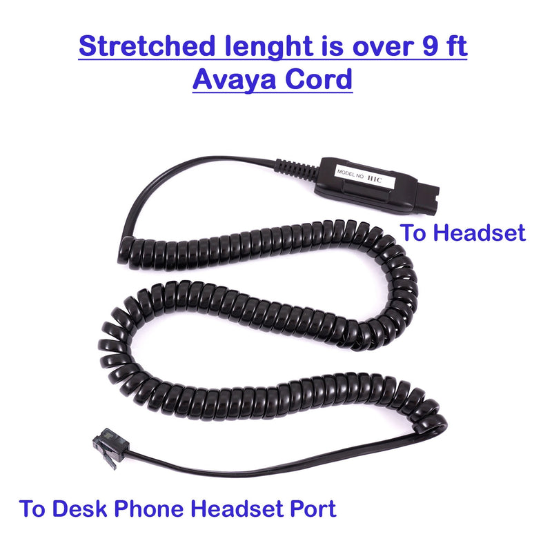 Avaya 6416D, 6424D, QE4610 Phone Headset - Voice Tube Plantronics compatible QD Headset  + Avaya Headset Cord