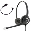 Top Sound Quality Pro Headset - Office Binaural Headset + Jabra Compatible QD built in 2.5 mm headset adapter (Short)
