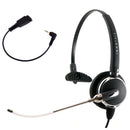 Changeable Voice Tube Professional Monaural Headset with Swiveling Speaker + 2.5 mm Headset Adapter (Short Length) in Jabra compatible QD