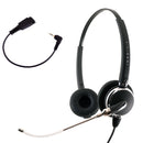 Swiveling Speaker and Replaceable Voice Tube Microphone Headset + 2.5mm Headset Jack in Jabra Compatible QD