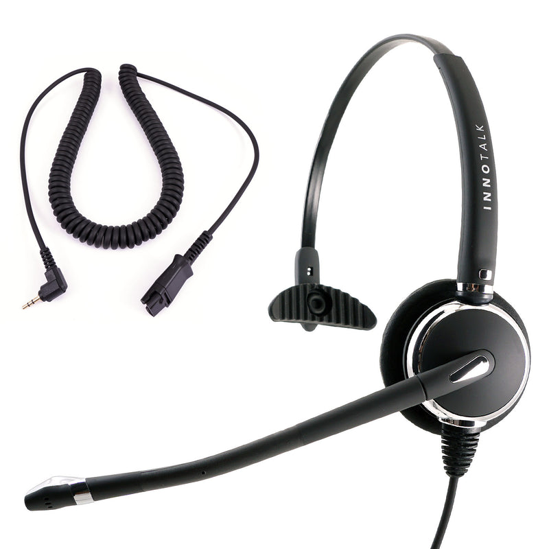 Polycom IP 320, 321, 330, 331 Monaural Headset - Plantronics compatible QD + 2.5 mm Polycom Phone Headset Adapter