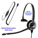 Avaya 1608, 9610, 9620, 9630 Phone Headset - Plantronics compatible QD Luxury Monaural Headset with Avaya IP Phone adapter