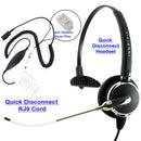 RJ9 Headset Universal - Plantronics compatible QD Professional Voice Tube Phone Headset  + 8 Selection Switch Universal RJ9 Headset Cord