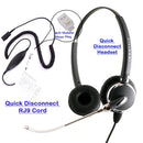 Voice Tube RJ9 Headset Universal - Replaceable Mic Tube Binaural Headset + Universal Compatible RJ9 Headset Cord