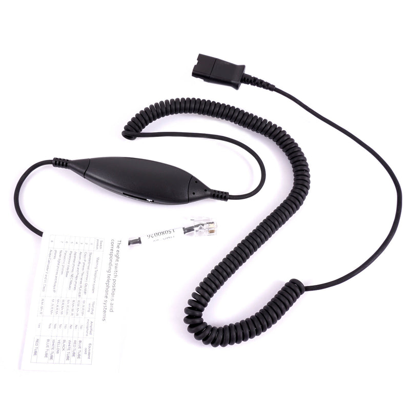 RJ9 Headset Universal - Plantronics compatible QD - Cost Effective Monaural Headset + Universal Compatible RJ9 cord