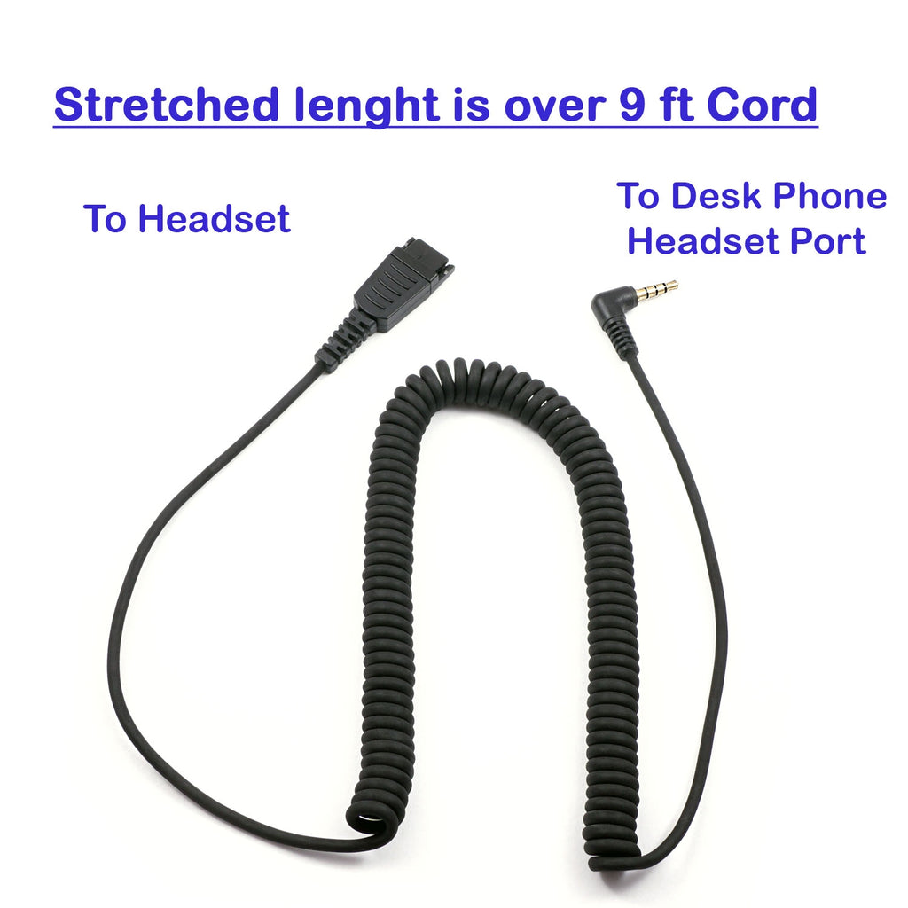 INNOTALK Quick Disconnect 3.5mm Plug Call Center Monaural Headset for ...