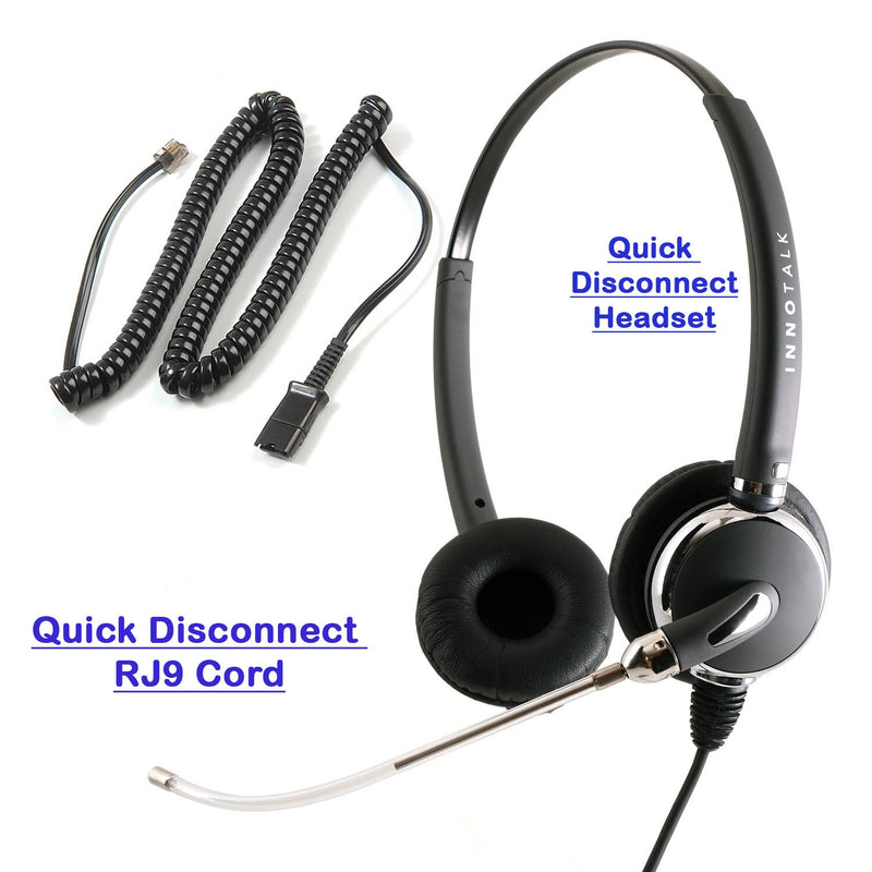 Plantronics Compatible u10p QD Voice Tube Pro Binaural Headset for Office Headset
