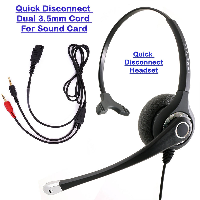 Best Sound 3.5 mm Noise Cancel Professional Computer Headset Package with a Jabra Quick Disconnect