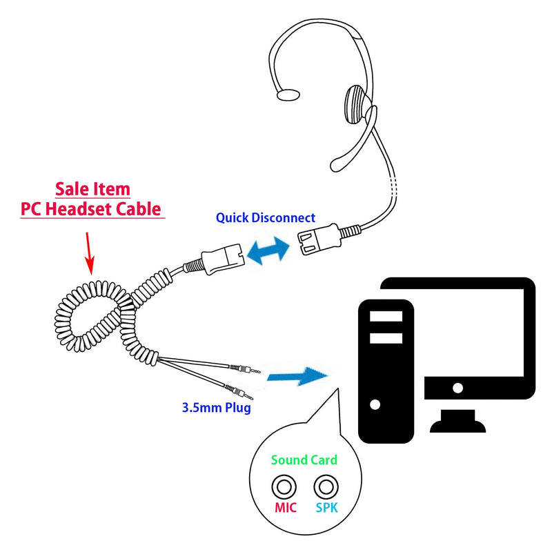 Sound Card cord-Plantronics QD