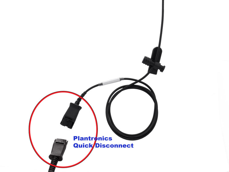 Prong Adapter Plantronics Compatible QD Headset Combo - Business Grade Economic Monaural headset + Prong Plug