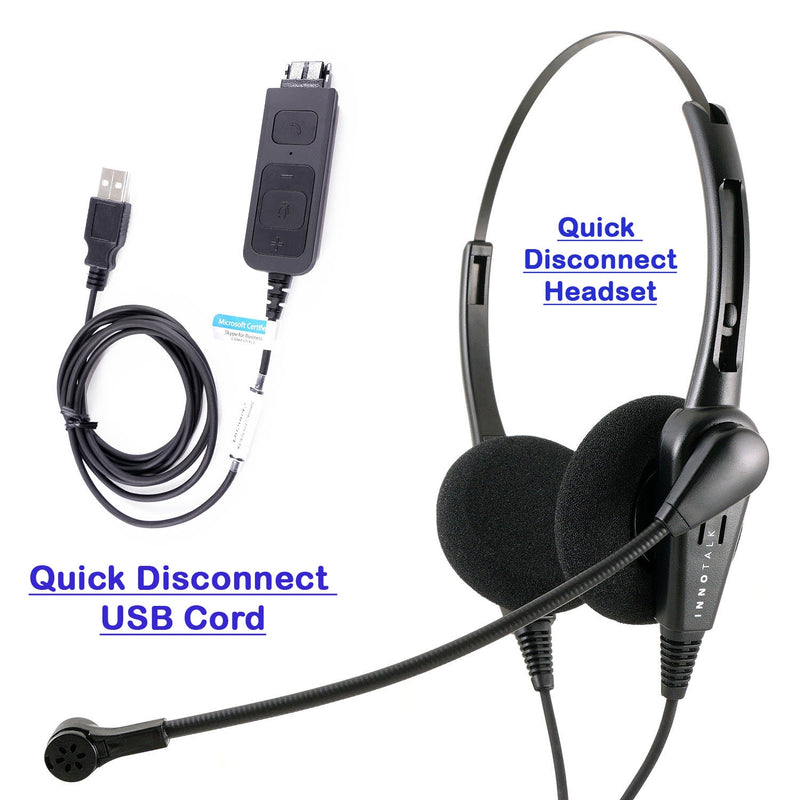 Economic Professional USB Computer Headset, Binaural PC headset with Plug N Play USB Headset Adapter