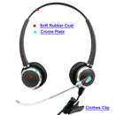 Headset Amplifier with Plantronics Compatible QD Voice Tube Pro Binaural Headset at Call Center for Most Desk Phone