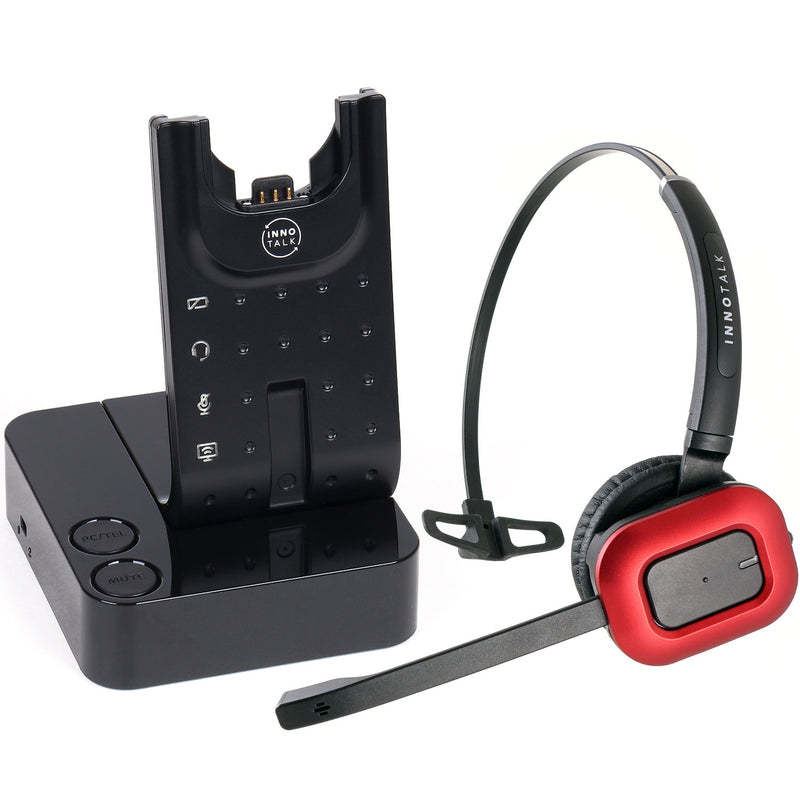 Polycom VVX101, VVX201, VVX300, VVX301, VVX310, VVX311, VVX150, VVX250, VVX350, VVX400, VVX401, VVX410, VVX411, VVX450, VVX500, VVX501, VVX600, VVX601, VVX1500 Wireless Headset with Wireless Computer USB Headset Feature